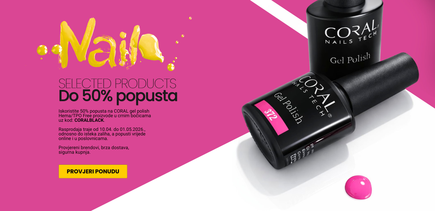 50% popusta na CORAL Gel Polish crne ambalaže